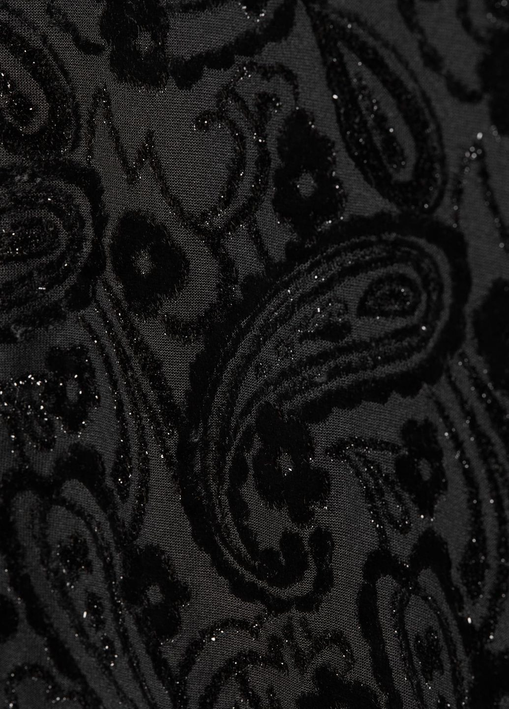 Черное праздничный, коктейльное, повседневный, кэжуал, вечернее платье с велюром H&M с орнаментом