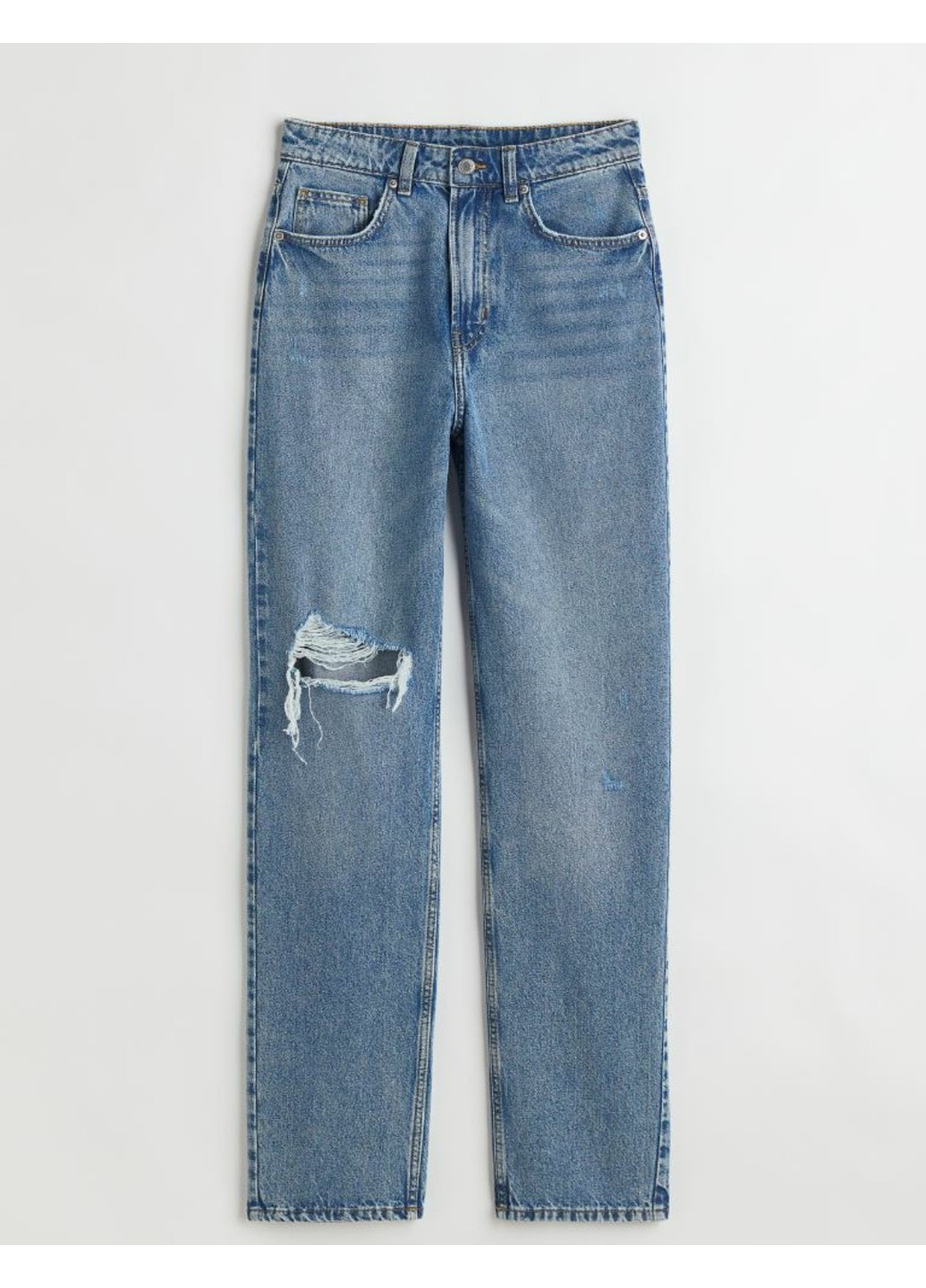 Женские джинсы с высокой талией в стиле 90-х Н&М (55606) 36 Синие H&M - (258744236)