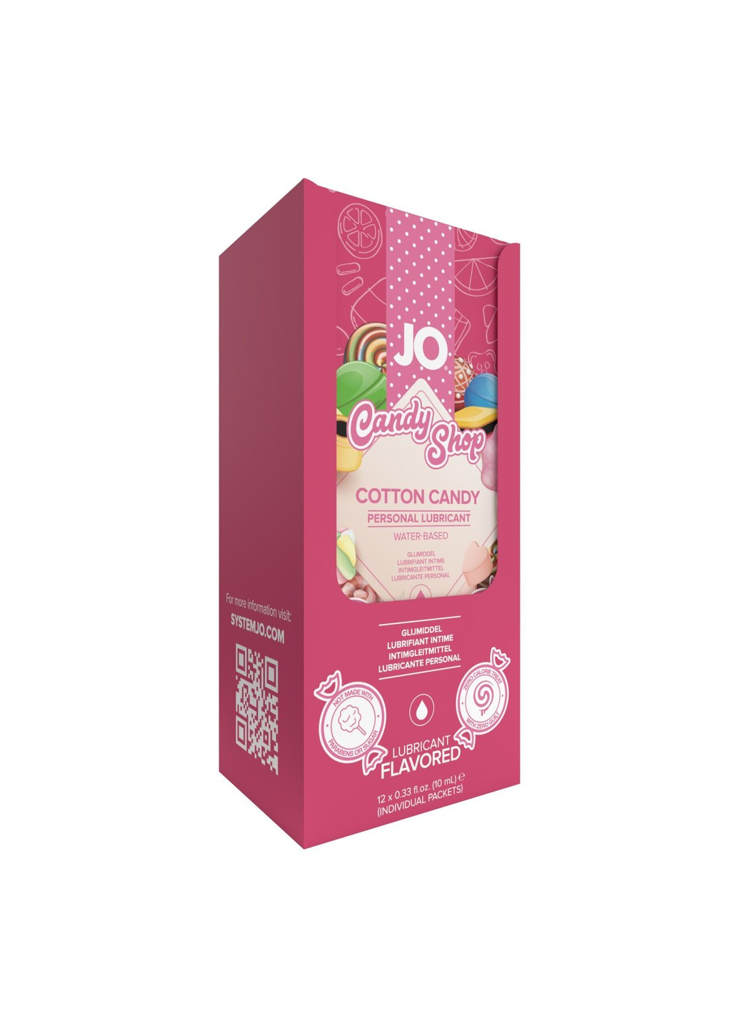 Набор лубрикантов Foil Display Box – JO H2O Lubricant – Cotton Candy – 12 x 10ml System JO (258290471)