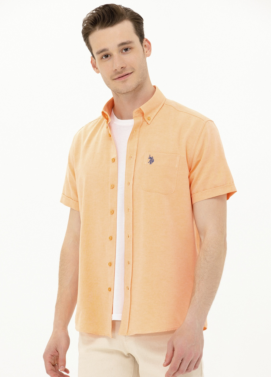 Оранжевая рубашка U.S. Polo Assn.