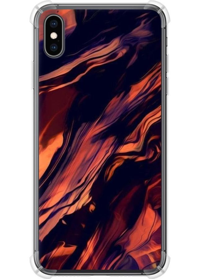 Силикон с усиленными углами чехол 'Черно-оранжевая абстракция' для Endorphone Apple iPhone XS Max (276312478)