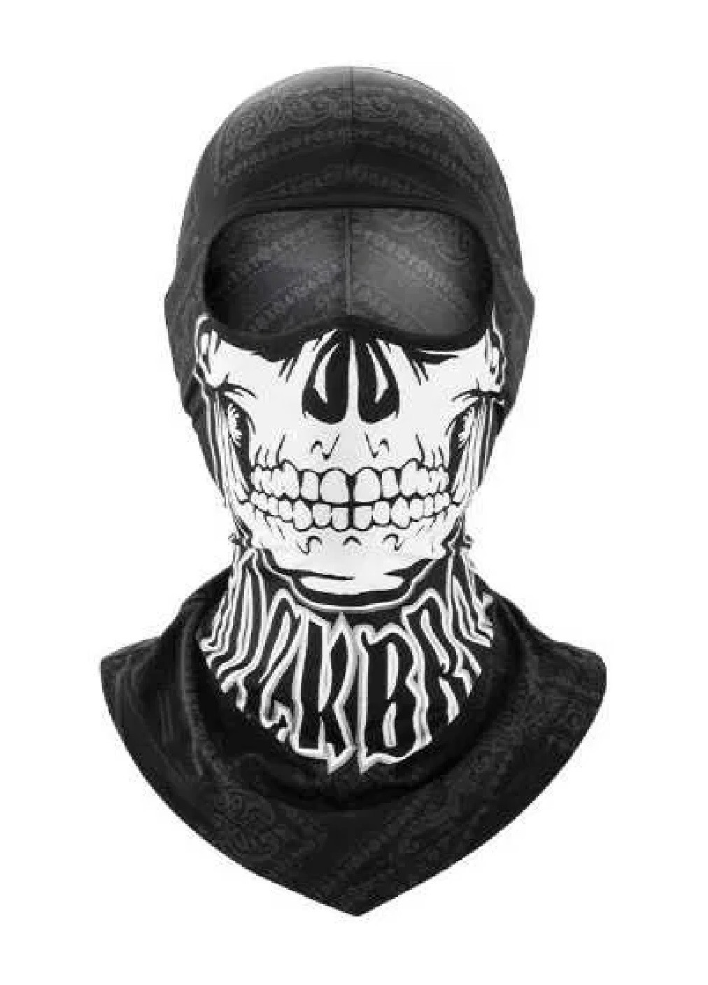 Unbranded балаклава маска під шолом вітрозахисна легка дихаюча вело мото універсальний розмір крижаний шовк (474097-prob) з черепом череп чорний повсякденний шовк виробництво -