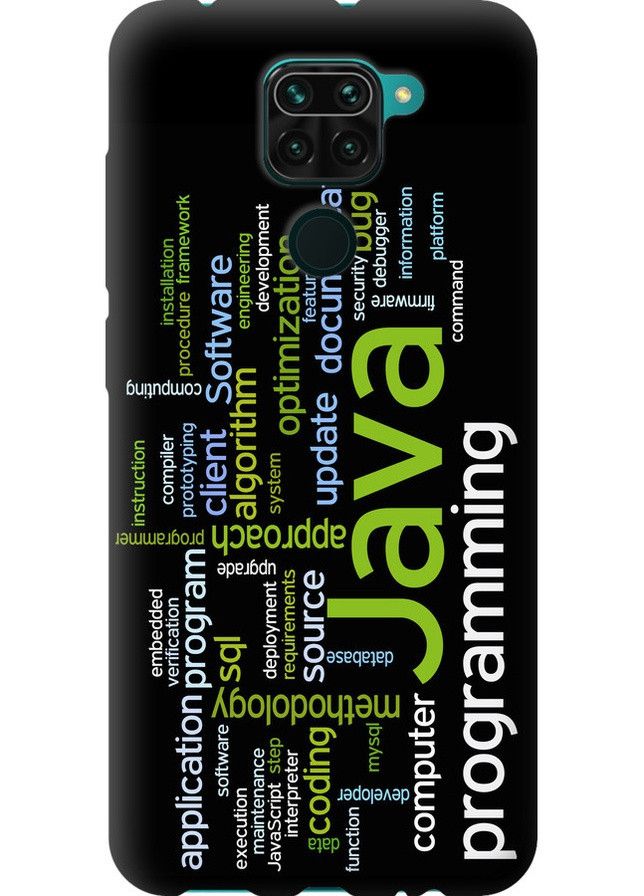 TPU черный чехол 'Программирование' для Endorphone Xiaomi Redmi Note 9 (258182029)