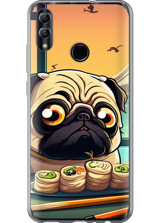 Силиконовый чехол 'Мопс и суши' для Endorphone Huawei Honor 10 Lite (276394328)