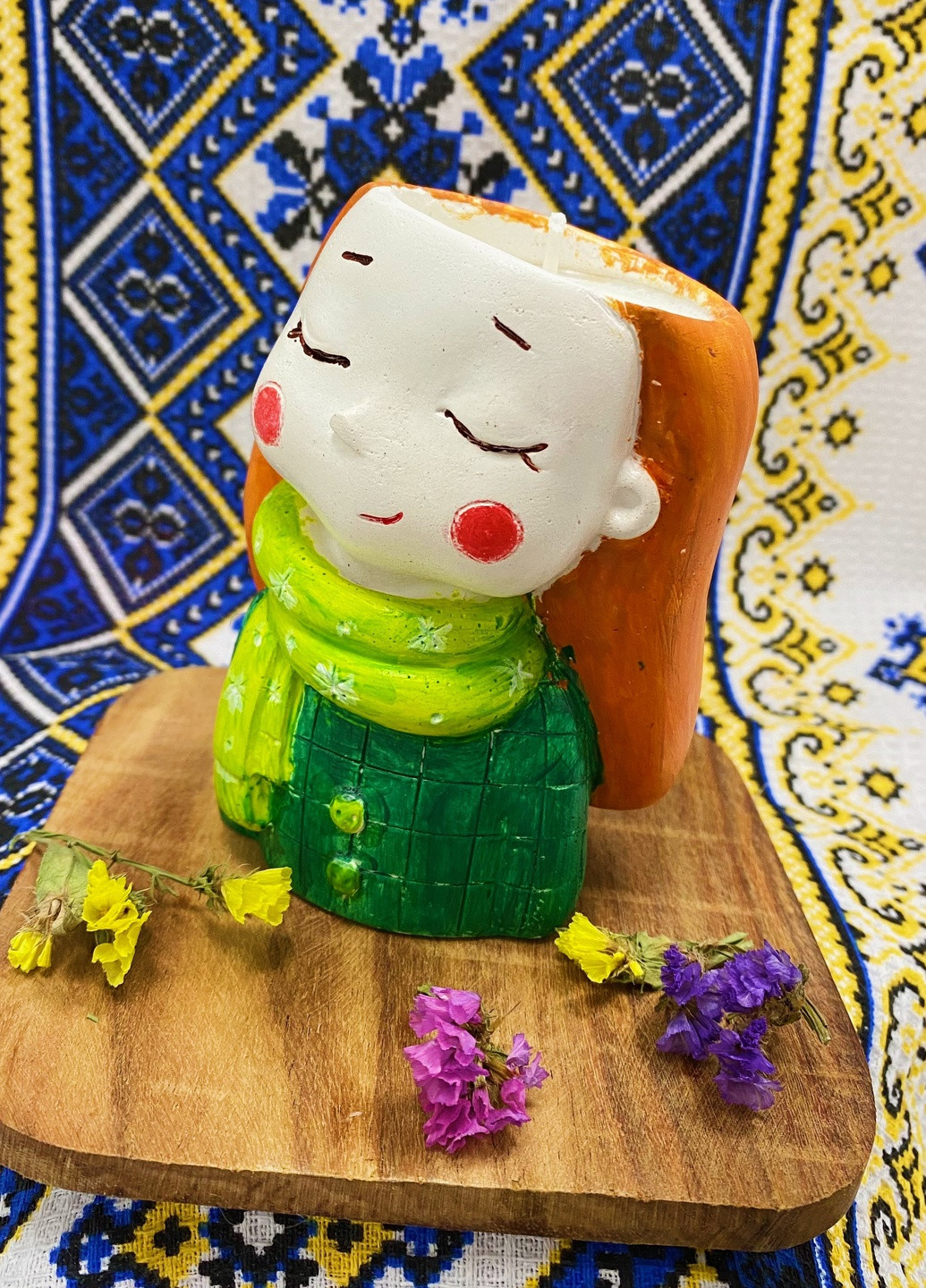 Свічка соєва в кашпо серія "Україночка" - Даринка No Brand (257825374)