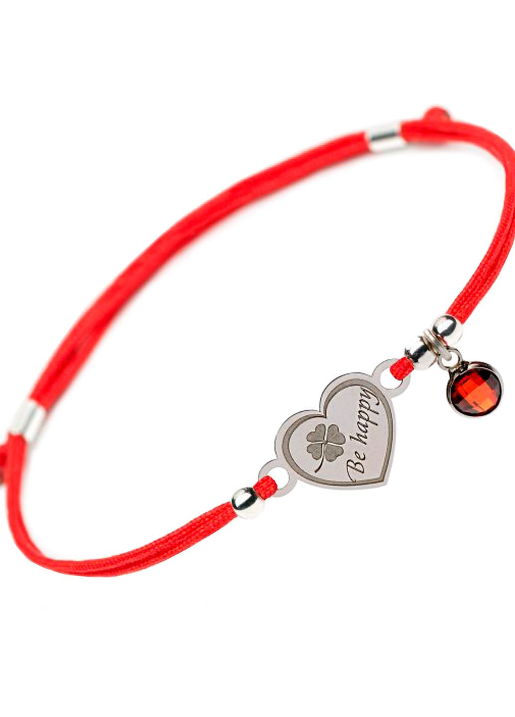 Серебряный браслет Красный Be happy heart with Red Pendant регулируется Family Tree Jewelry Line (266339307)