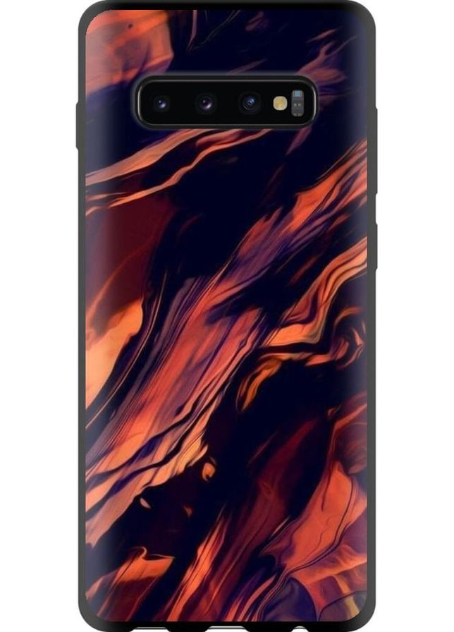 TPU чорний чохол 'Чорно-помаранчева абстракція' для Endorphone Samsung Galaxy S10 Plus (276312131)