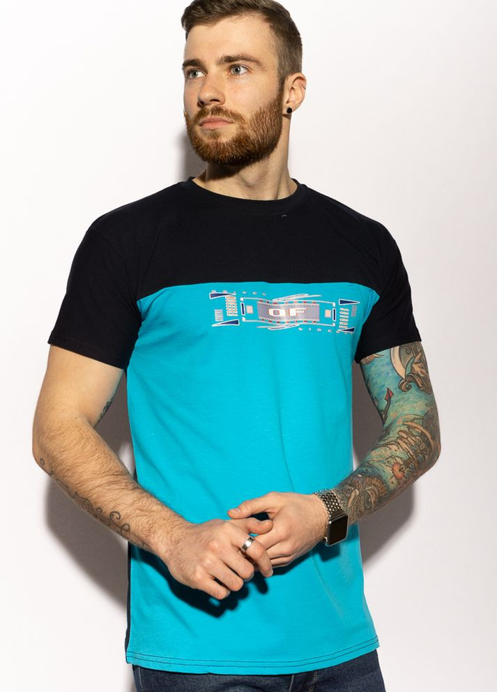 Бесцветная футболка мужская (чернильно-голубой) Time of Style