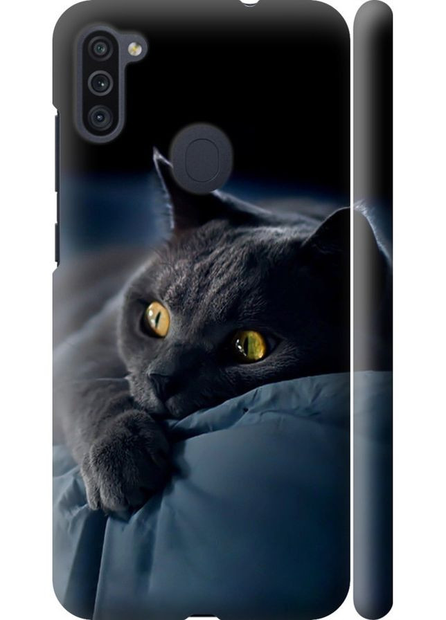 3D пластиковий матовий чохол 'Димчастий кіт' для Endorphone Samsung Galaxy A11 A115F (265227464)