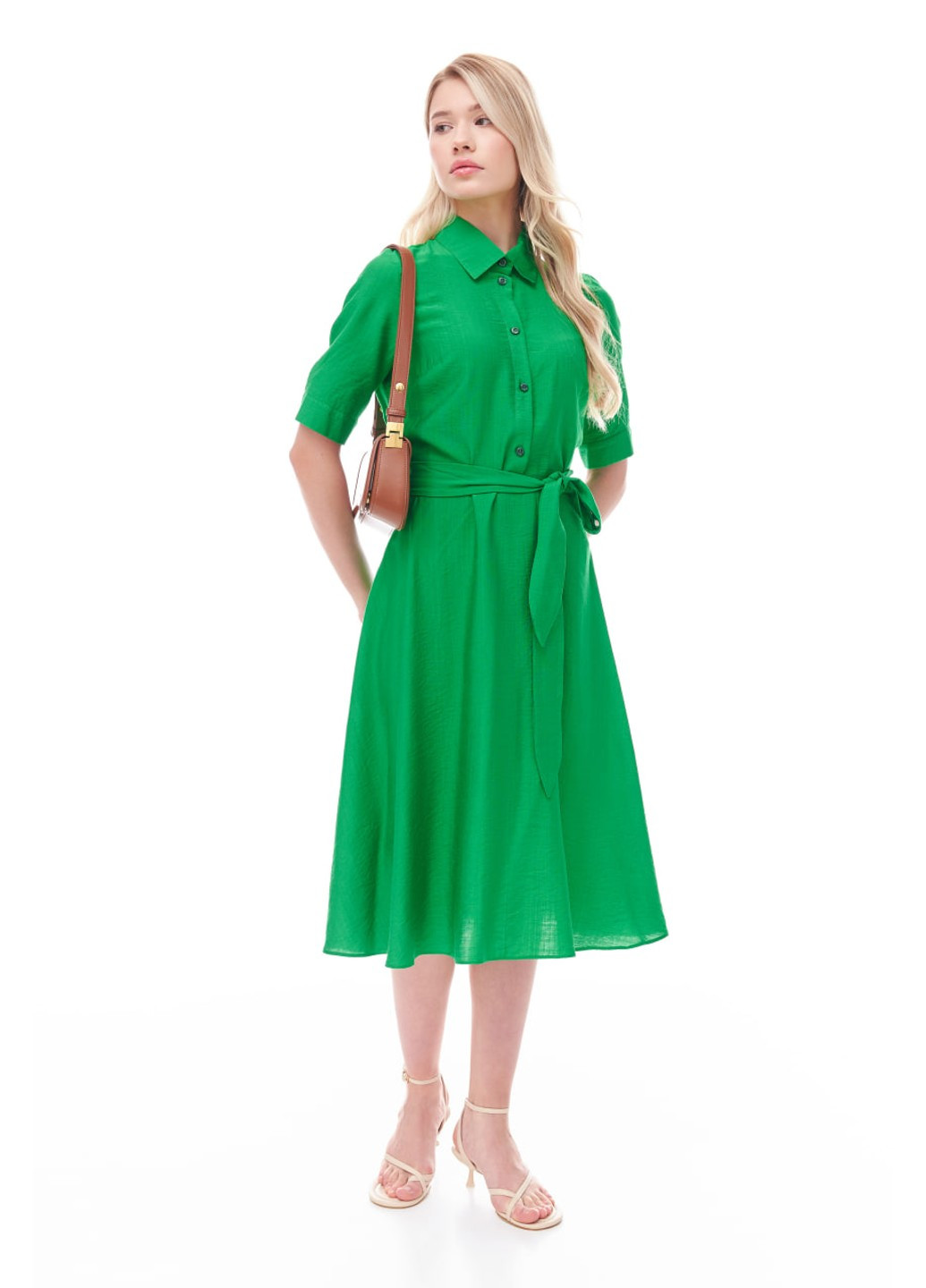 Зелена плаття з коміром. колір - зелений Oona