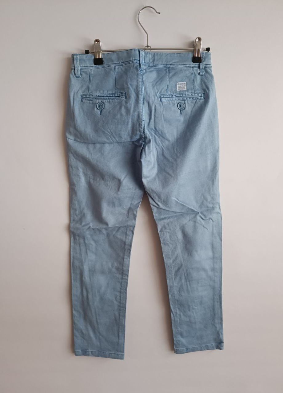 Голубые джинсовые демисезонные брюки зауженные Mandarino