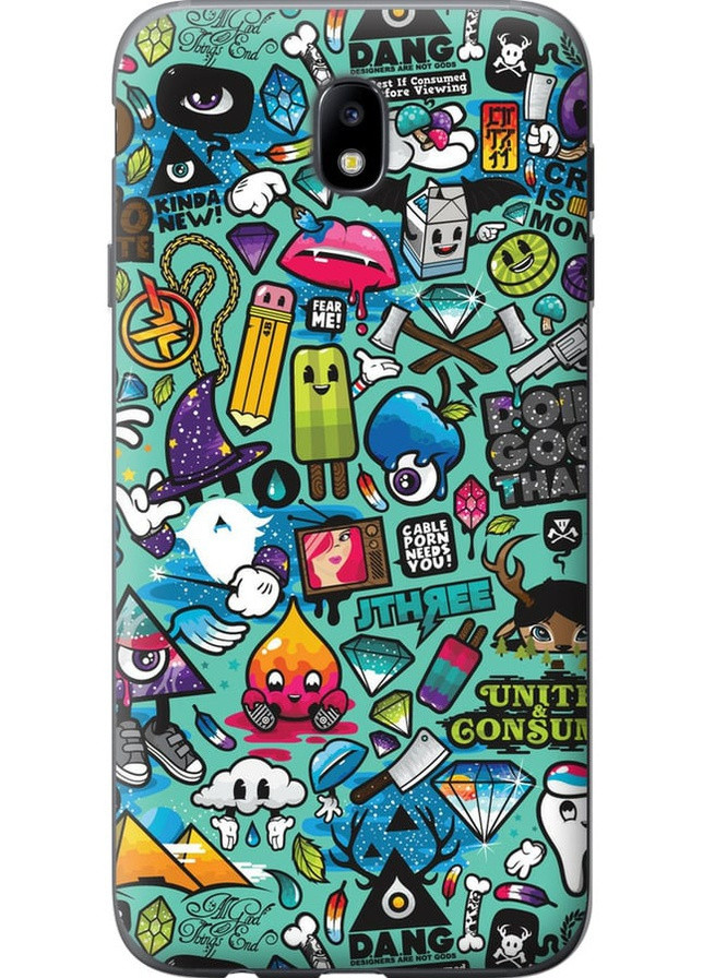 2D пластиковий чохол 'Стікер бомбінг 1' для Samsung Galaxy J7 J730 (2017) Endorphone Samsung Galaxy J7 J730 (2017) (257902690)