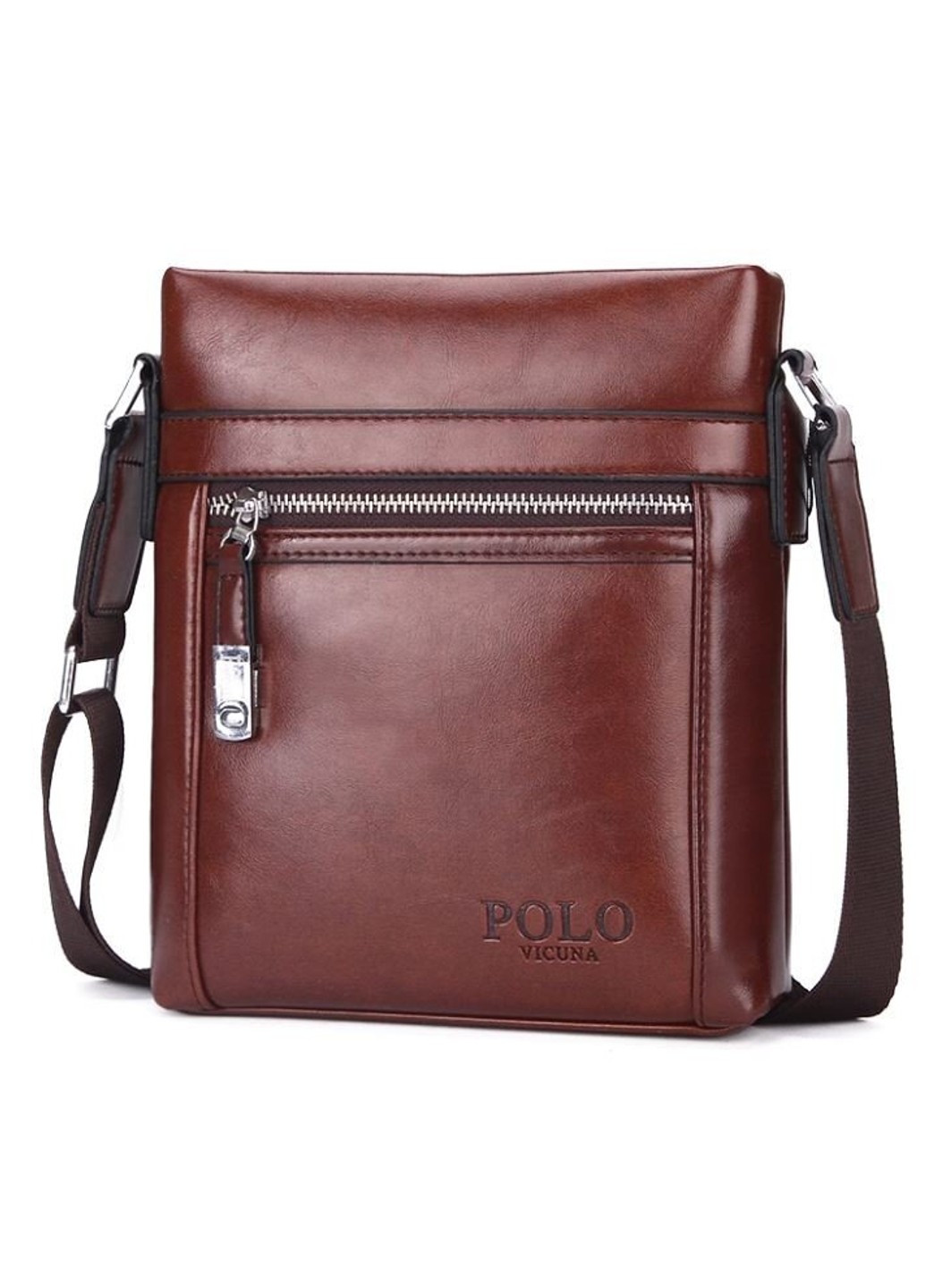 Мужская коричневая сумка через плечо 8806-2 Polo (263360636)
