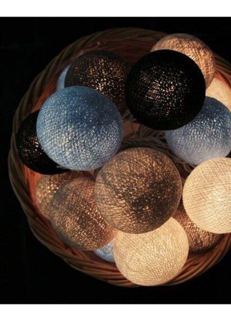Тайская гирлянда CBL Smoky Blue 20 шт от батареек, 2.5 м Cotton Ball Lights (257960407)