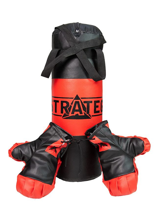 Боксерский набор - перчатки и груша цвет красно-черный ЦБ-00239658 Strateg (272592988)