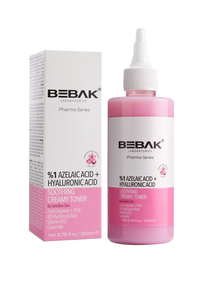 Заспокійливий тонер з азелаїновою кислотою для чутливої шкіри Pharma, 200 мл Bebak (267230215)