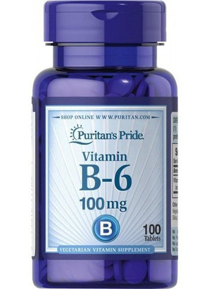 Puritan's Pride Vitamin B-6 (Pyridoxine Hydrochloride) 100 mg 100 Tabs Puritans Pride (256719896)