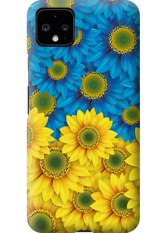 Силиконовый чехол 'Жёлто-голубые цветы' для Endorphone Google Pixel 4 XL (257838648)