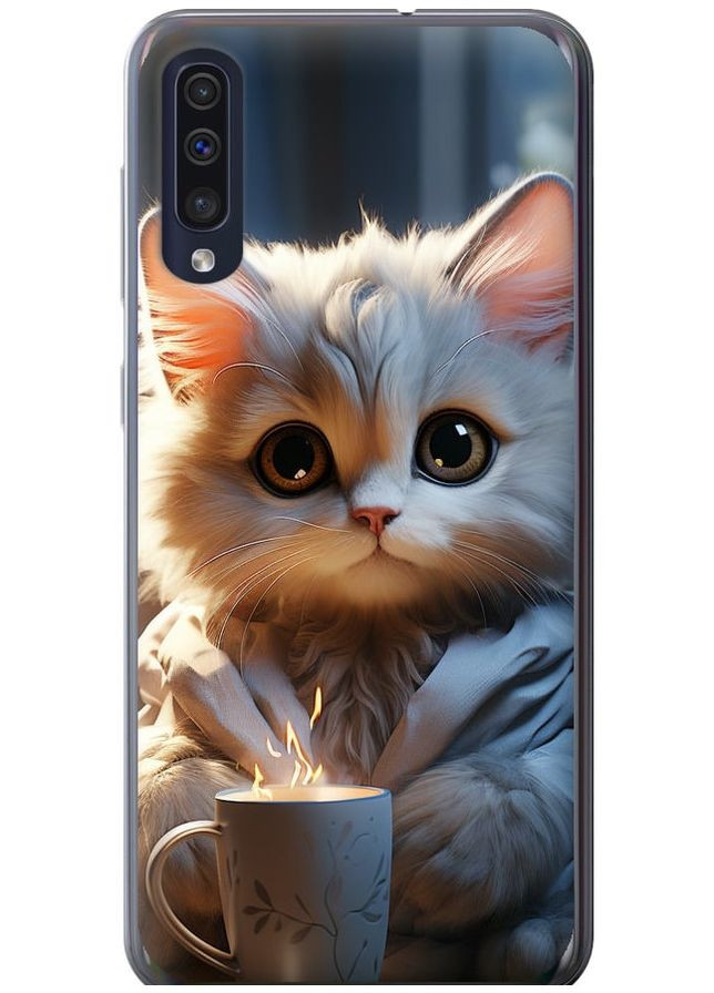 Силіконовий чохол 'Білий кіт' для Endorphone samsung galaxy a50 2019 a505f (265397792)