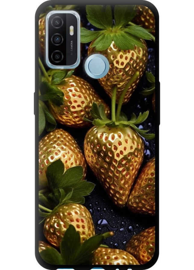 TPU чорний чохол 'Золота полуниця' для Endorphone Oppo A53 (259322385)