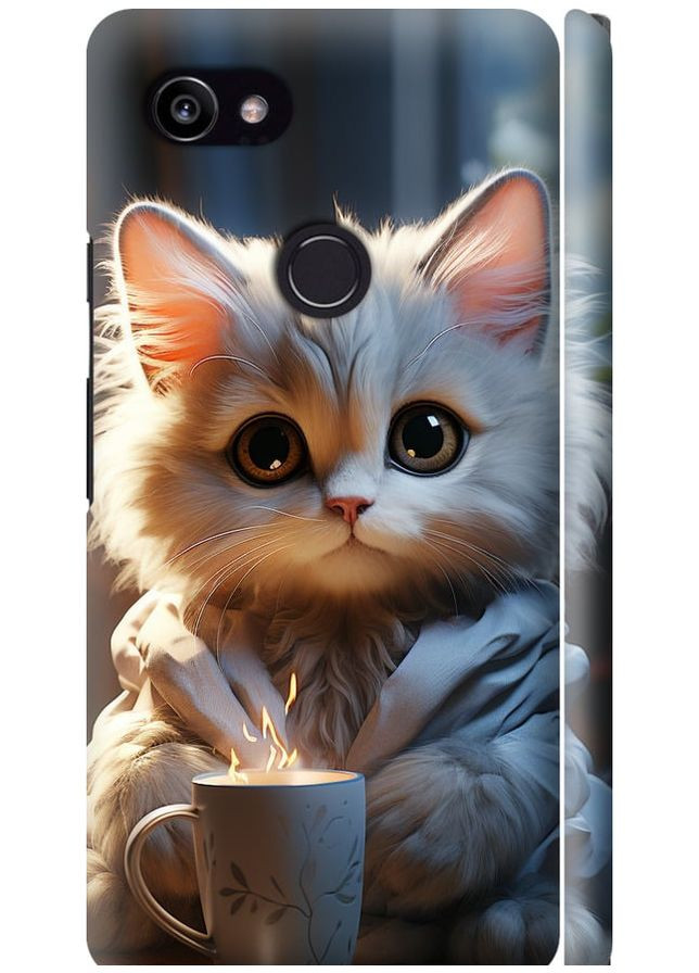 3D пластиковий матовий чохол 'Білий кіт' для Endorphone google pixel 2 xl (265394177)
