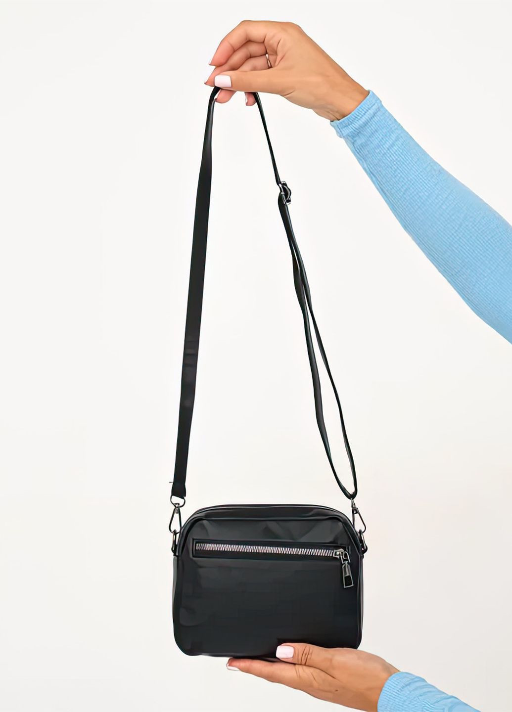 Маленькая женская сумка через плечо / сумочка кросс-боди с ремешком 2023 9047 Черный 68153 DobraMAMA (268372001)