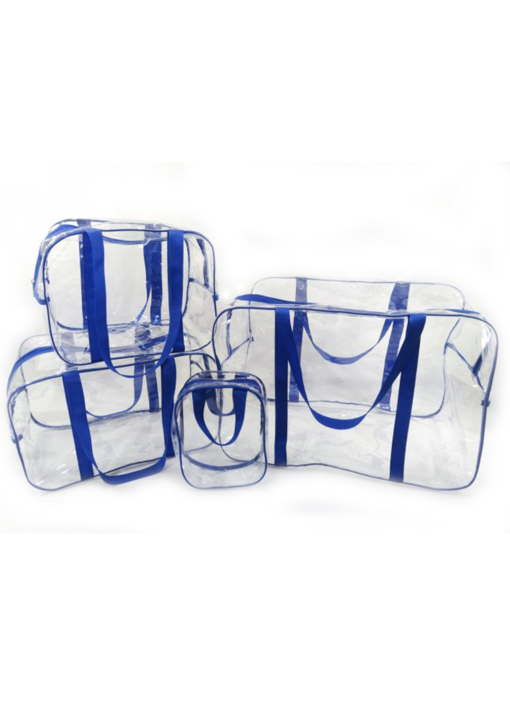 Набір з 3+1 прозорих сумок в пологовий будинок Light синій + косметичка EcoNova (268987499)