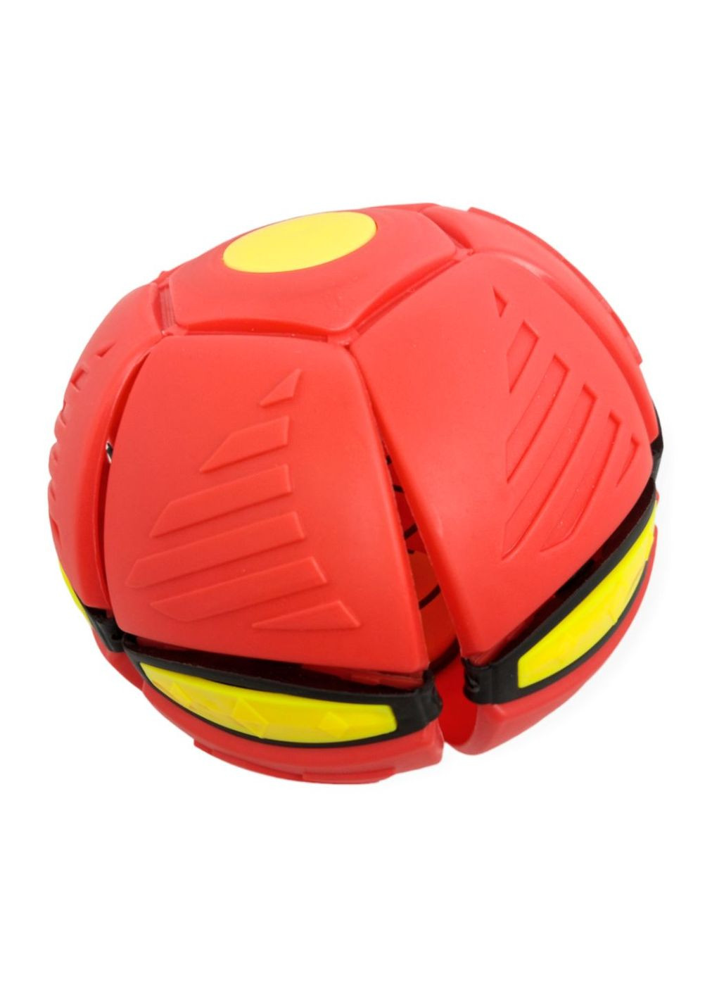 Складной игровой мячик фрисби Flat Ball Disc мяч трансформер летающая тарелка светящаяся с 6 LED красный No Brand (272158259)