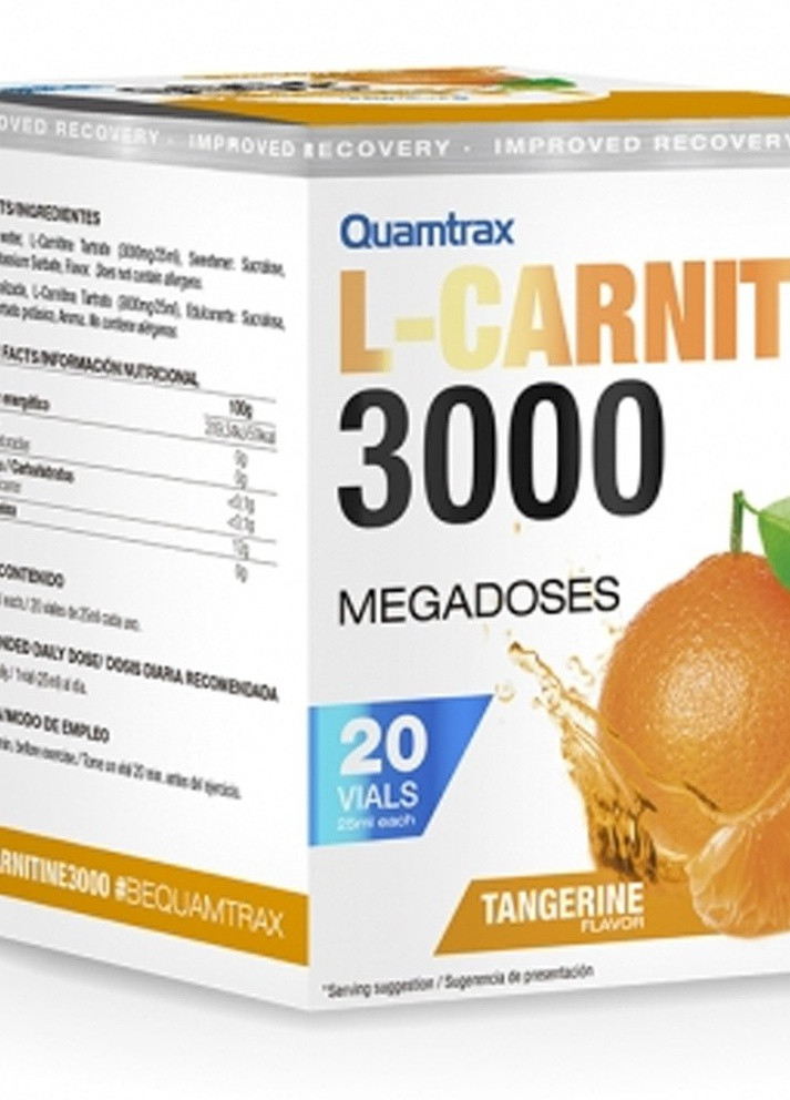 L-карнітин L-Carnitine 3000 20vials (Tangerine) Quamtrax (258966687)