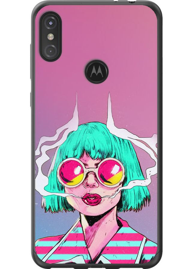 2D пластиковий чохол 'Поп арт дівчина' для Endorphone Motorola One Power (276193263)