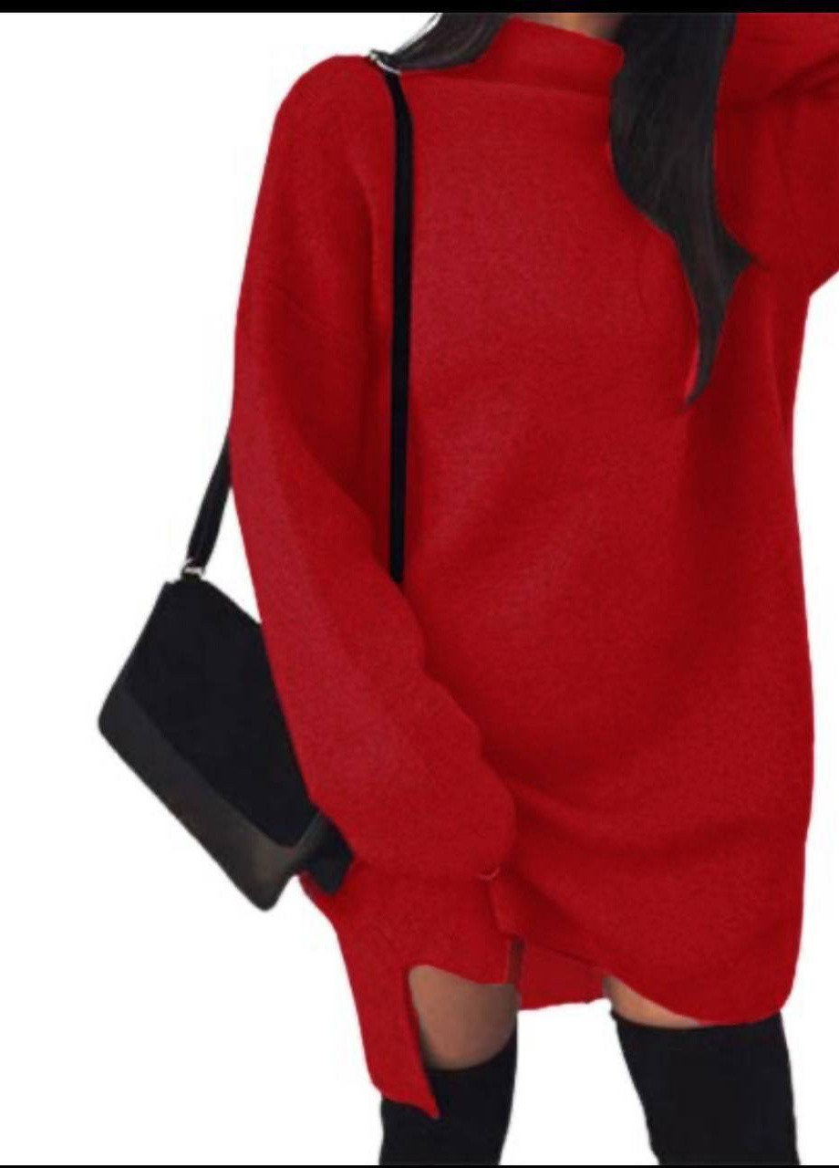 Червона жіноча сукня туніка з королівської ангори червоного кольору р.48/52 387105 New Trend