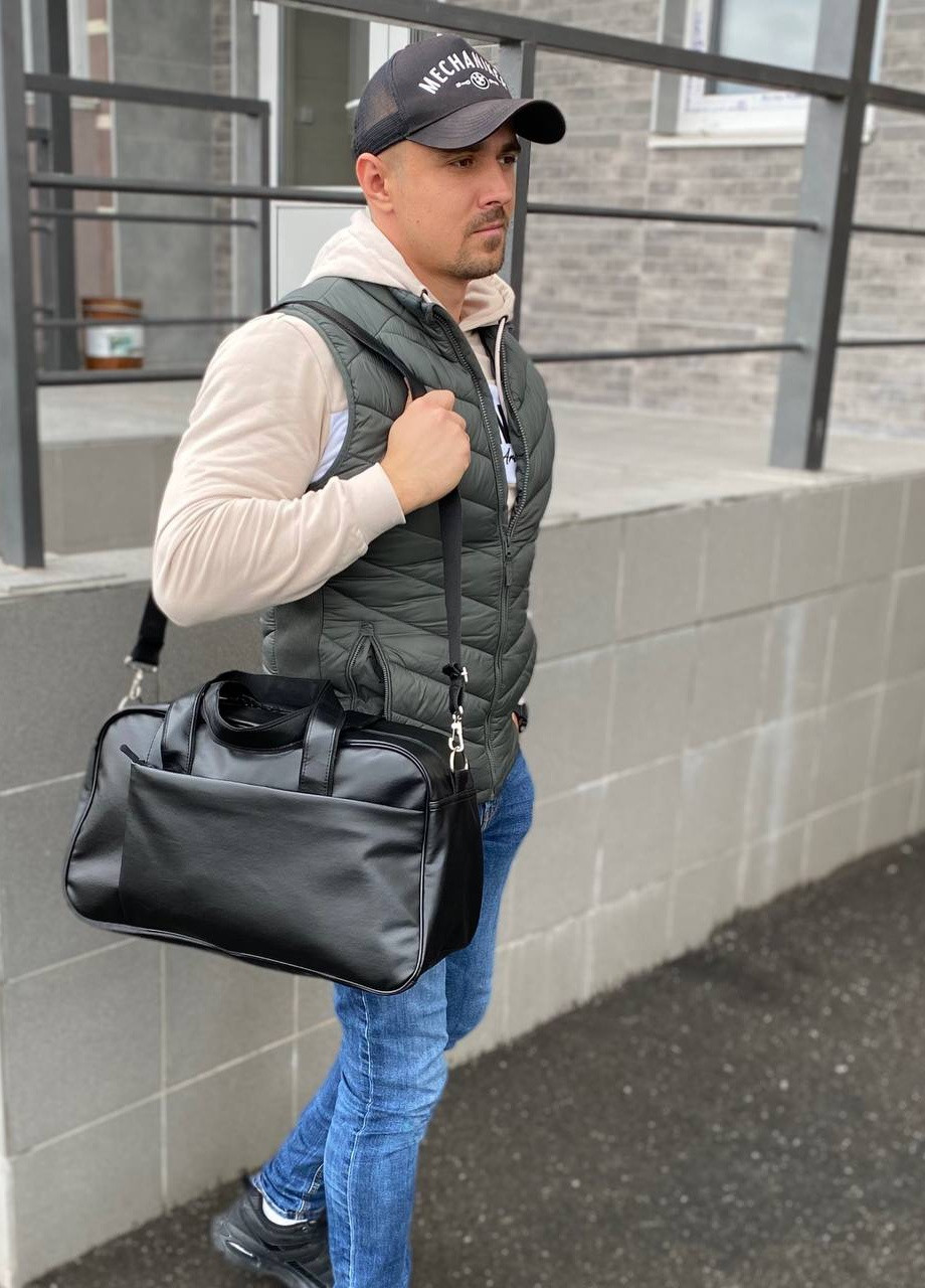 Сумка через плечо спортивная дорожная повседневная черная экокожа универсальная модель Perla No Brand (258330399)