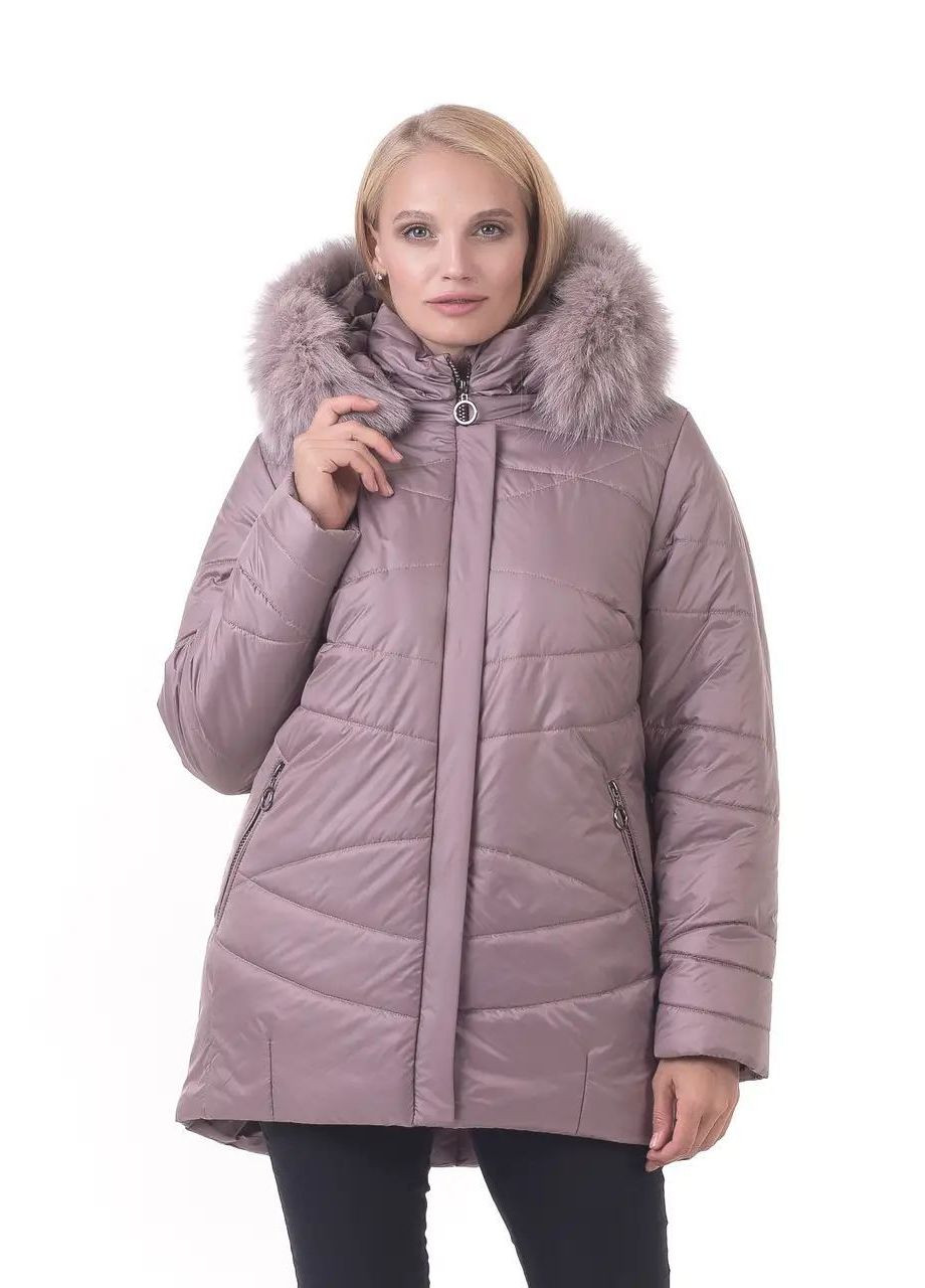 Бежевая зимняя зимняя женская куртка большого размера SK
