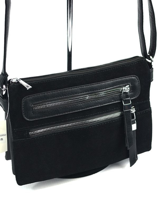 Чорна жіноча маленька сумка клатч з натуральної замші, класичний замшевий клатч через плече No Brand (266423750)
