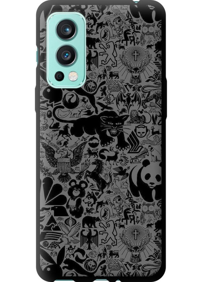 TPU черный чехол 'Чёрно-серый стикер бомбинг' для Endorphone OnePlus Nord 2 (259320485)