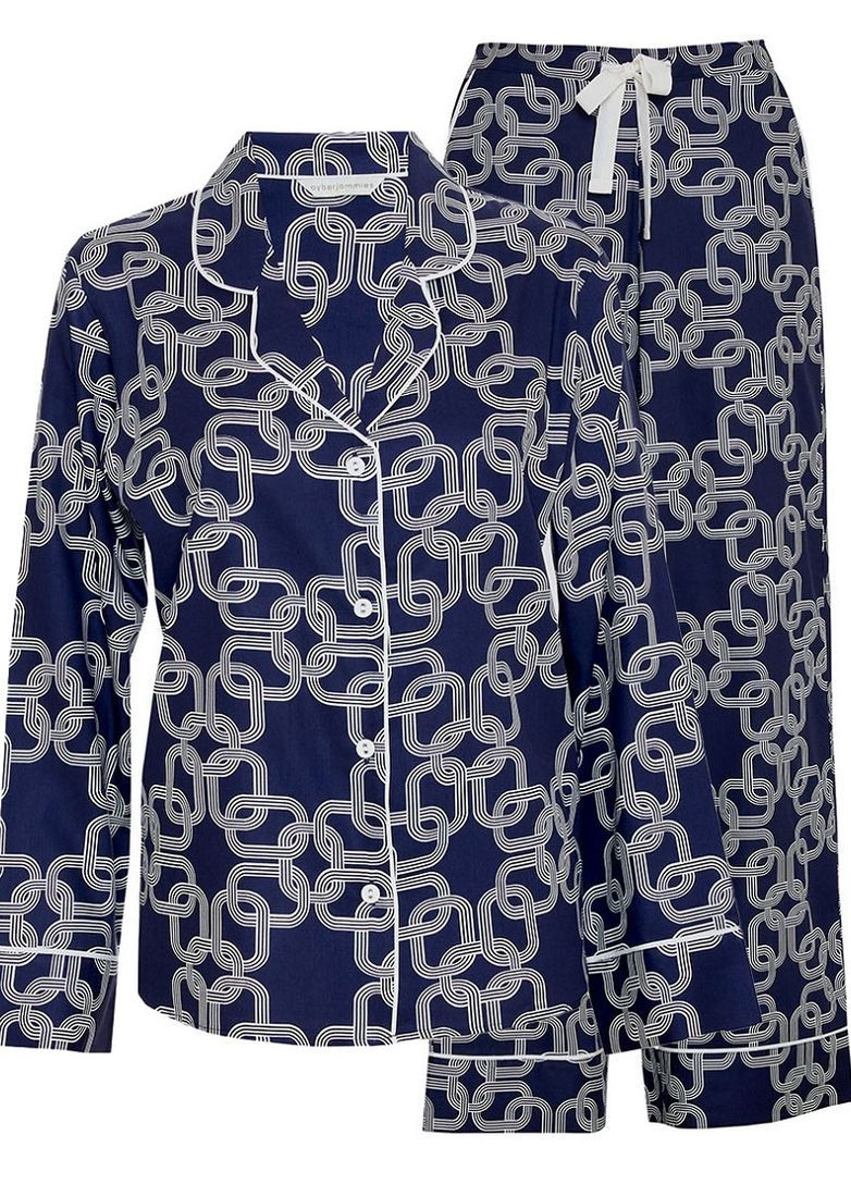 Синяя всесезон женская пижама 0075/0076 кофта + брюки Cyberjammies Avery