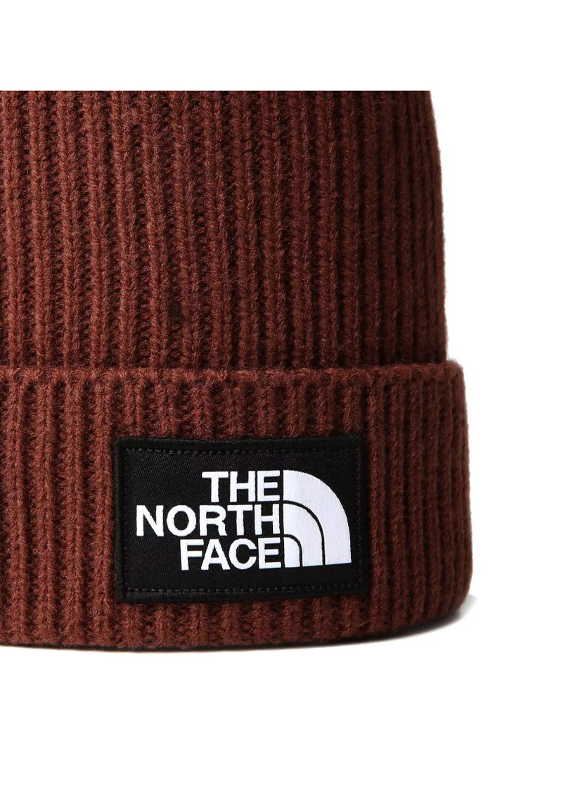 Шапка оригинал унисекс The North Face tnf logo box pom beanie dark oak (266266695)
