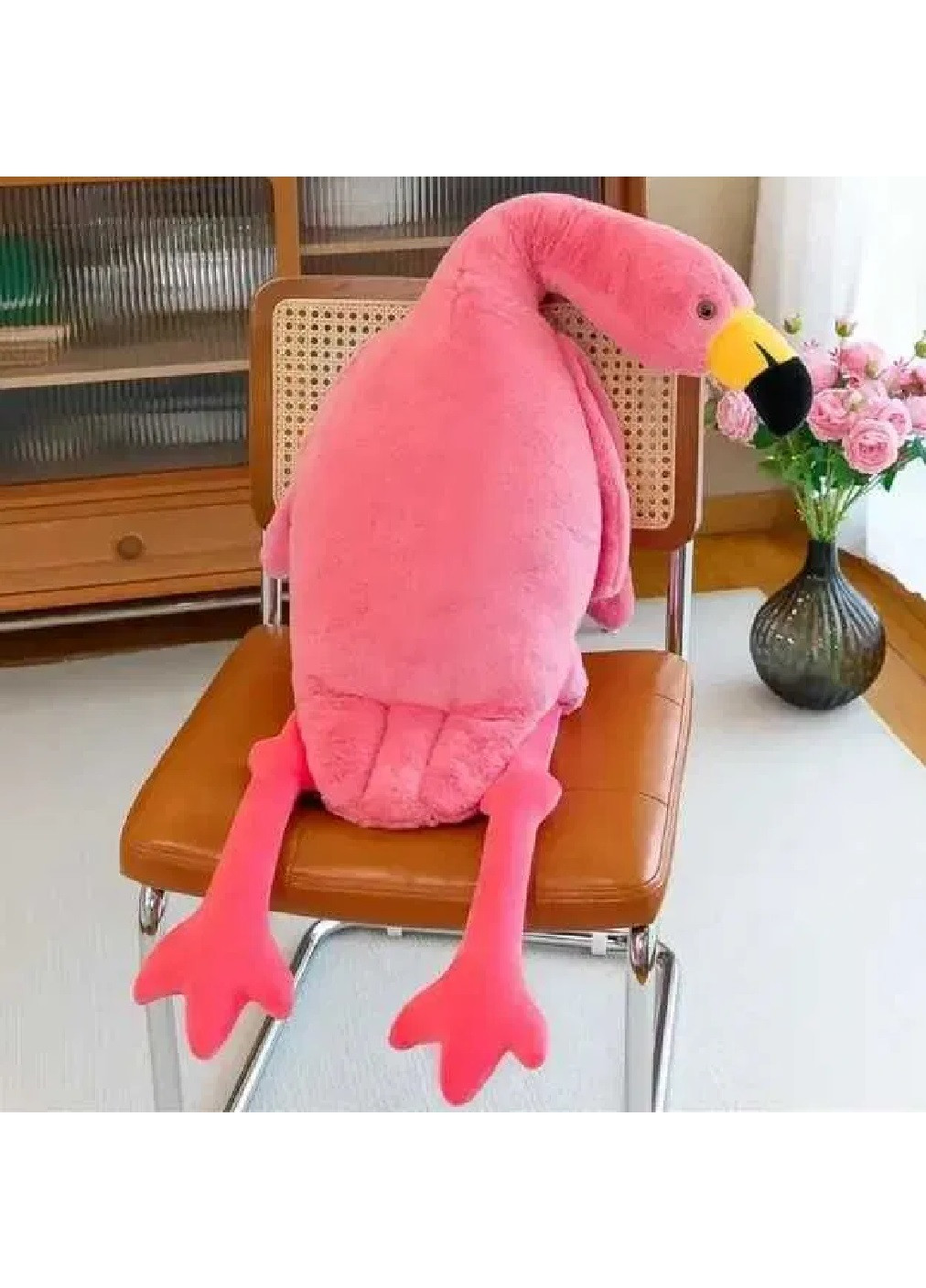 Велика іграшка обіймашка подушка антистрес довгий плюшевий фламінго для дітей дорослих 130 см (476193-Prob) Рожевий Unbranded (277159330)