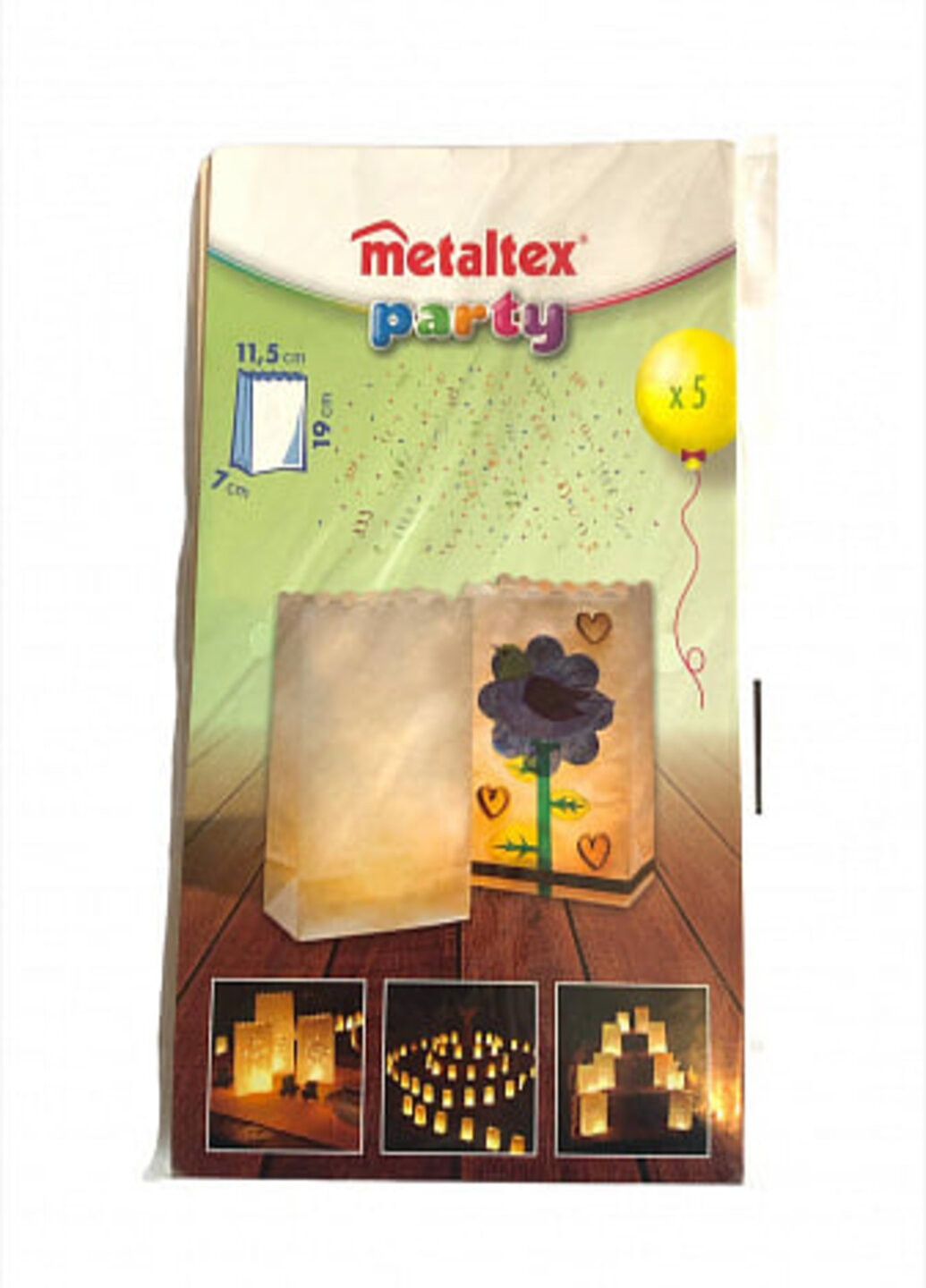 Набір паперових ліхтариків "Квітка" 5 шт. 11,5 х 19 х 7 см Metaltex (263276715)