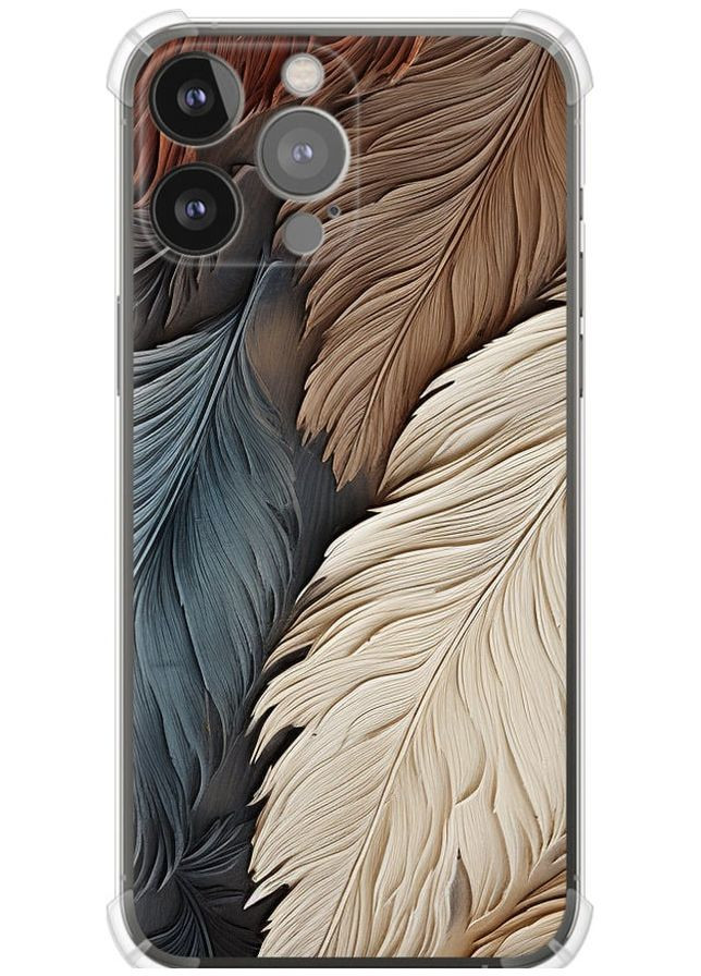 Силикон с усиленными углами чехол 'Листья в стиле бохо' для Endorphone Apple iPhone 13 Pro Max (265394072)