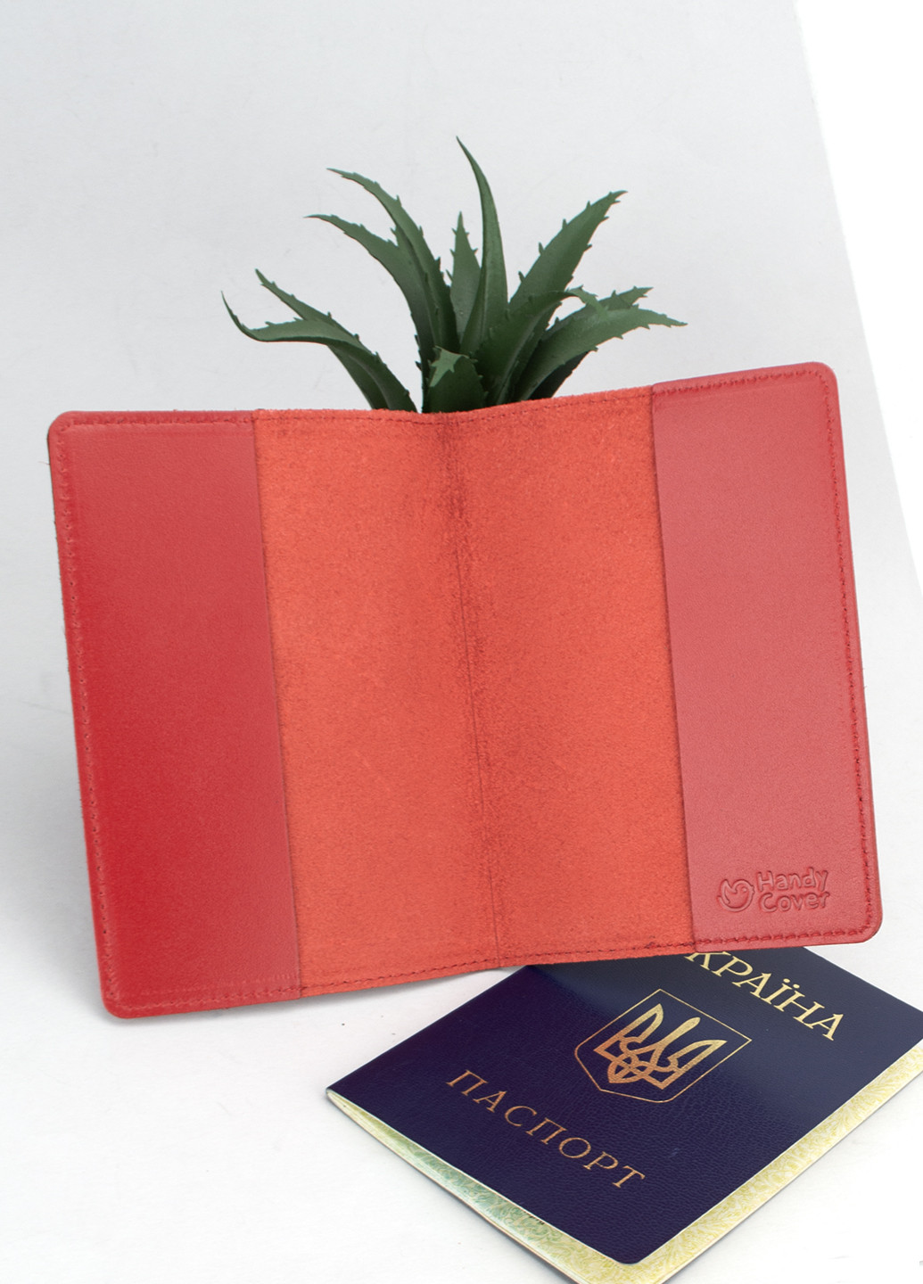 Обкладинка на паспорт шкіряна HC-10 (червона) HandyCover (269340460)