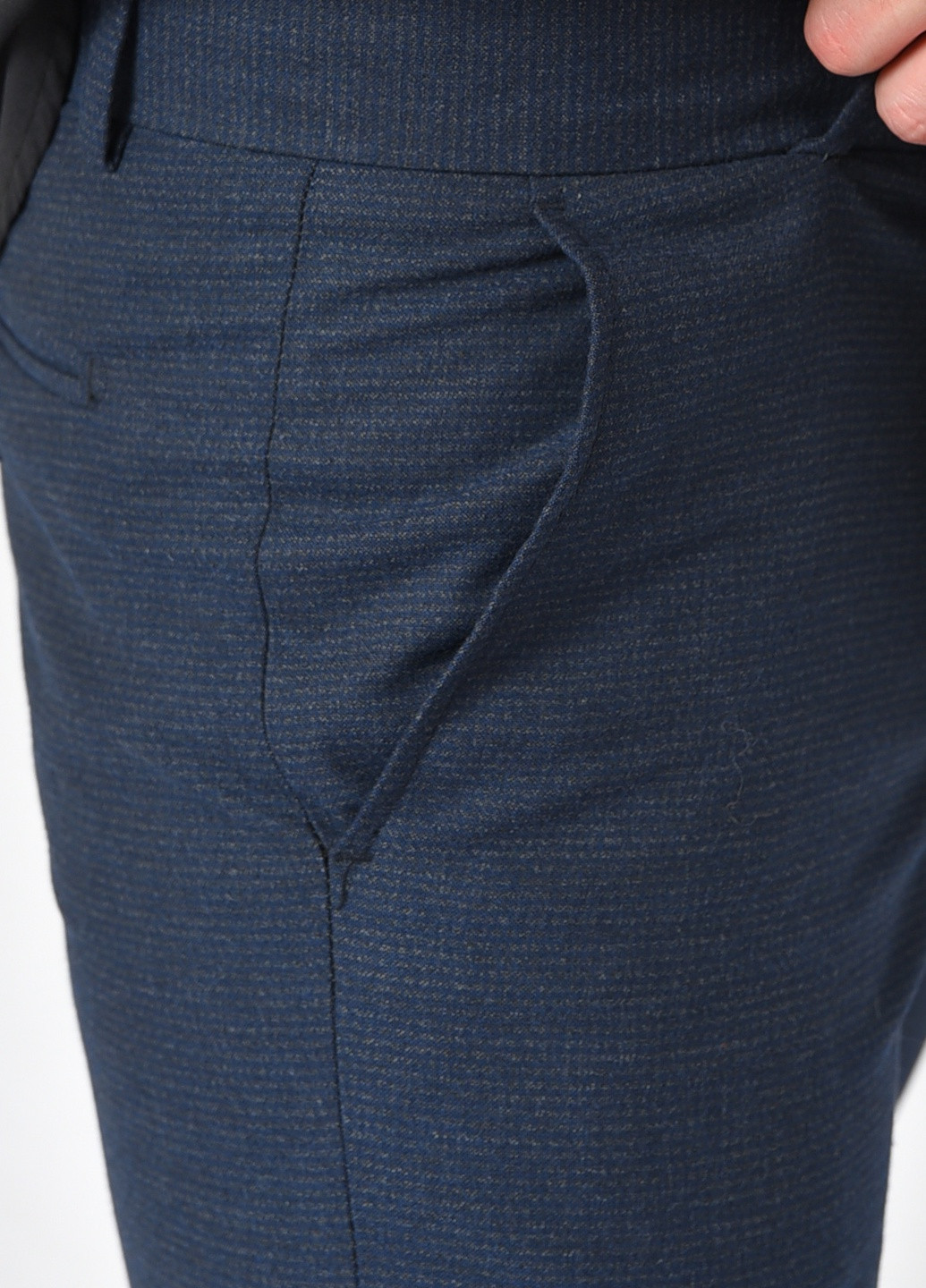 Темно-синие демисезонные прямые штаны мужские темно-синего цвета размер 32 Let's Shop