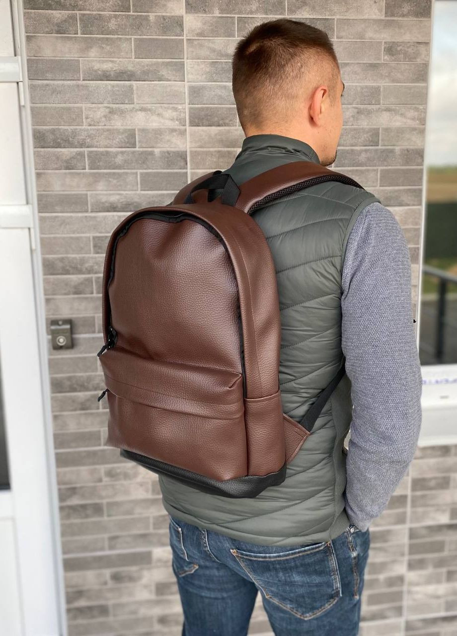 Коричневий рюкзак портфель Town Style No Brand (265399757)