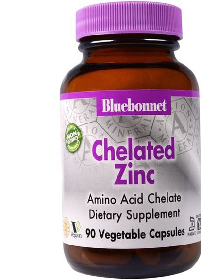 Chelated Zinc 90 Veg Caps BLB0680 Bluebonnet Nutrition (256722066)