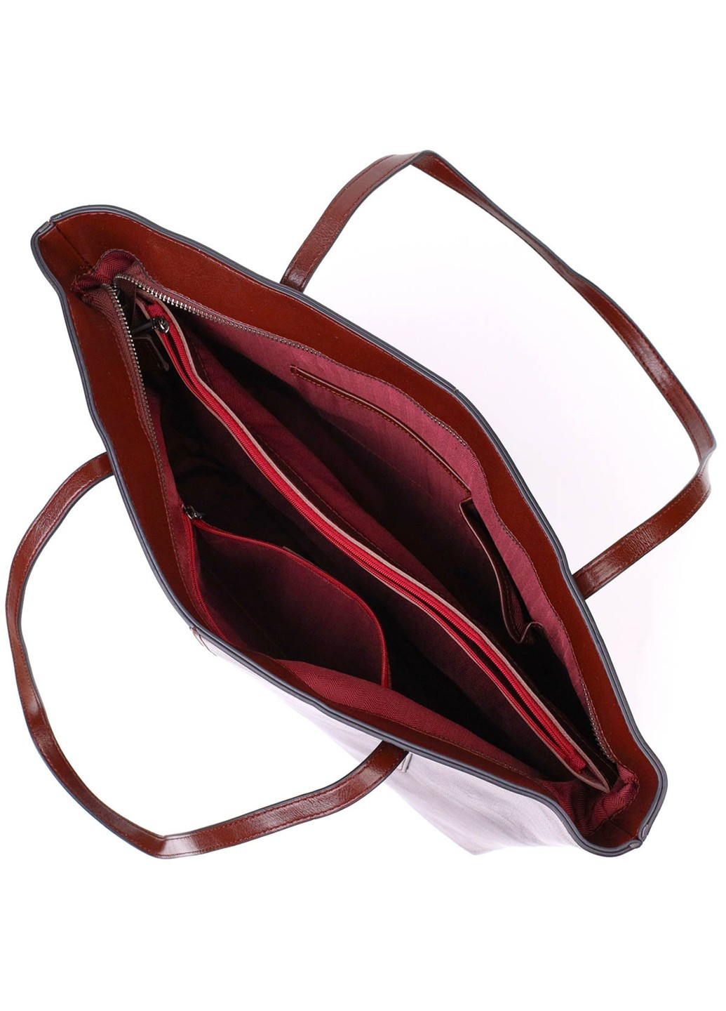 Практичная сумка шоппер из натуральной кожи 22103 Коричневая Vintage (260360831)