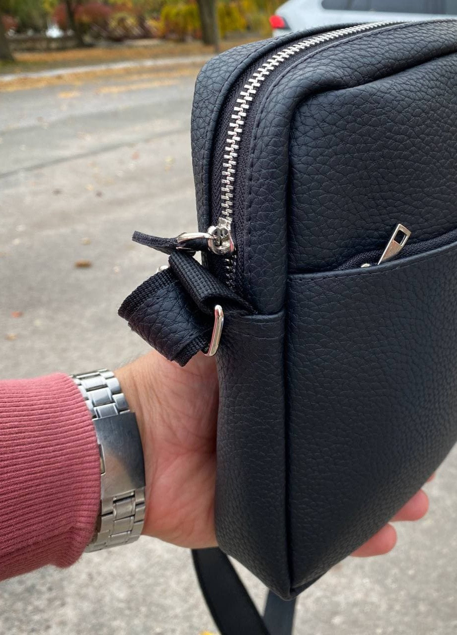 Мужская сумка барсетка через плечо мессенджер черная экокожа Triumph No Brand (258260631)