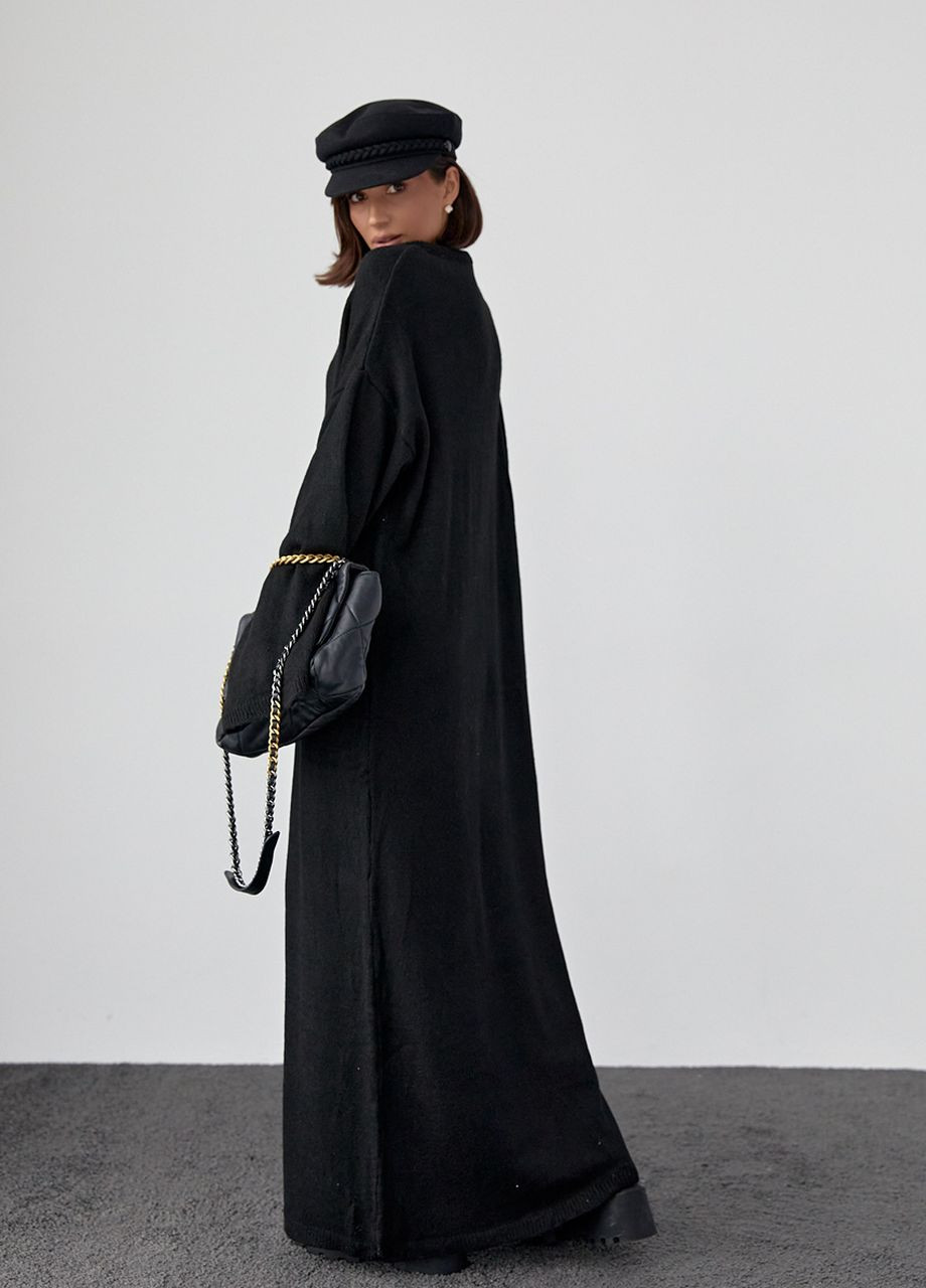 Черное длинное платье No Brand