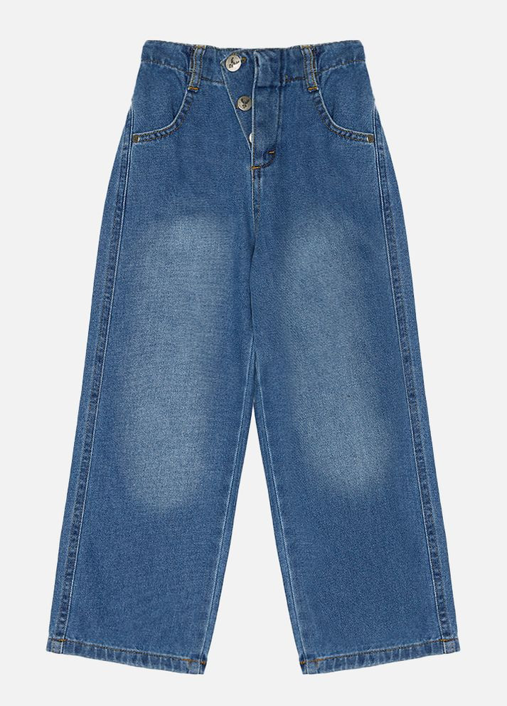 Голубые демисезонные джинсы для девочки цвет голубой цб-00224296 Cemix