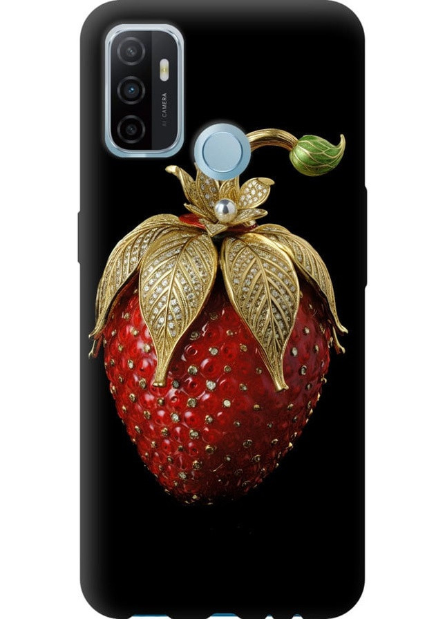 TPU чорний чохол 'Полуниця v3' для Endorphone Oppo A53 (259320491)