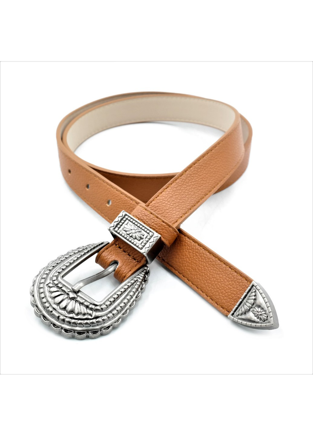 Жіночий ремінь Weatro 2,3 х 110 см Коричневий (рудий) zhkz-25cm-005 Le-Mon (267406378)